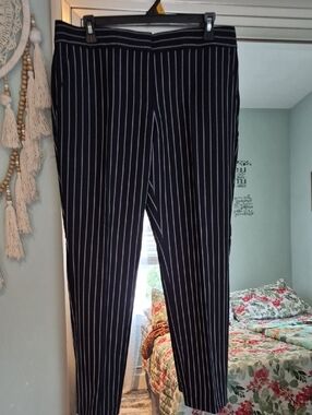 Ann Taylor Navy Pinstripe Slim Pants